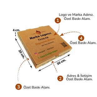 Firma Baskılı Kraft Kutu 30x30x4 cm