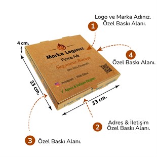 Firma Baskılı Kraft Kutu 33x33x4 cm