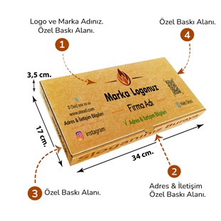 Firma Baskılı Kraft Kutu 34x17x3,5 cm