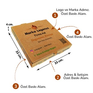 Firma Baskılı Kraft Kutu 35x35x4 cm 