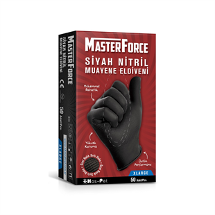 Has-Pet Masterforce Siyah Nitril Eldiven (XL) 50 Adet
