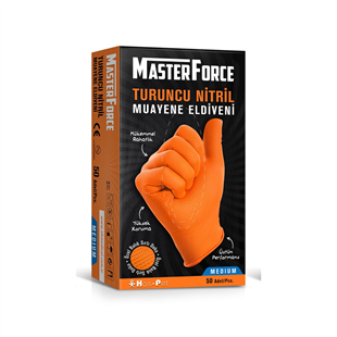 Has-Pet Masterforce Turuncu Nitril Eldiven (M) 50 Adet