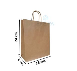 Kraft Çanta Kraft Renk 18x8x24 25 Adet