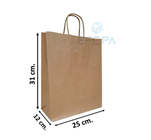 Kraft Çanta Kraft Renk 25x12x31 25 Adet