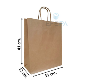 Kraft Çanta Kraft Renk 31x12x41 25 Adet