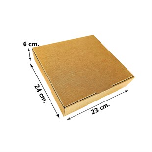 Kraft Karton Baskısız Kutu 24x23x6 cm 100 Adet