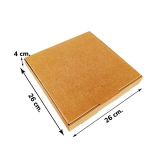 Kraft Karton Baskısız Kutu 26x26x4 cm 100 ADET