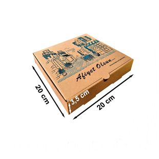 Kraft Karton Pizza Kutusu 20x20x3,5 cm 100 Adet