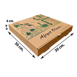 Kraft Karton Pizza Kutusu 30x30x4 cm 100 Adet