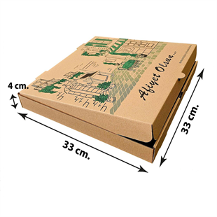 Kraft Karton Pizza Kutusu 33x33x4 cm 100 Adet