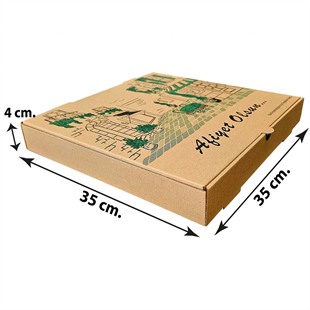 Kraft Karton Pizza Kutusu 35x35x4 cm 100 Adet