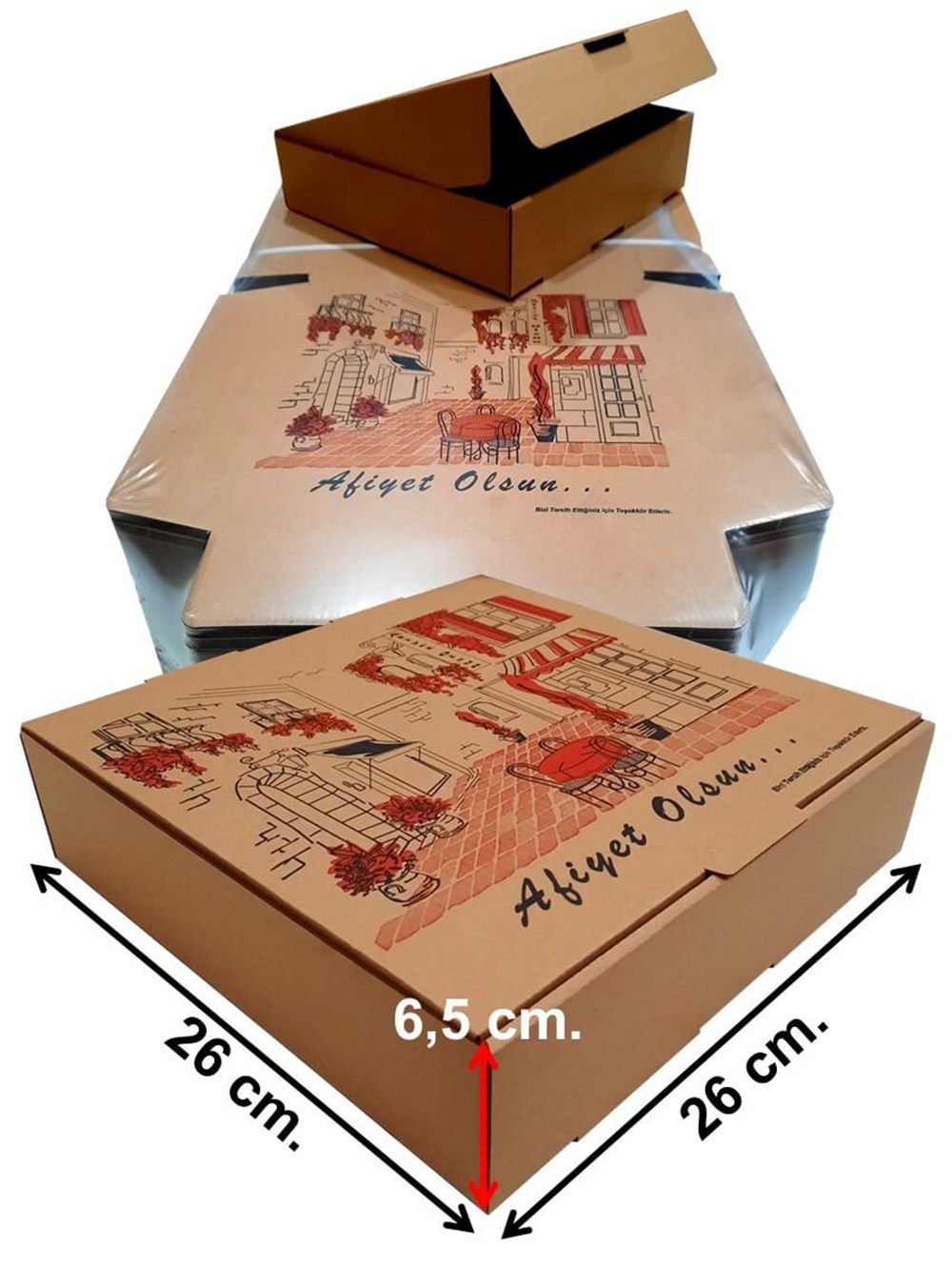 Tst Karton Pizza Kutusu 26x26x6,5 cm 100'lü | Efepa Temizlik ve Ambalaj  Ürünleri