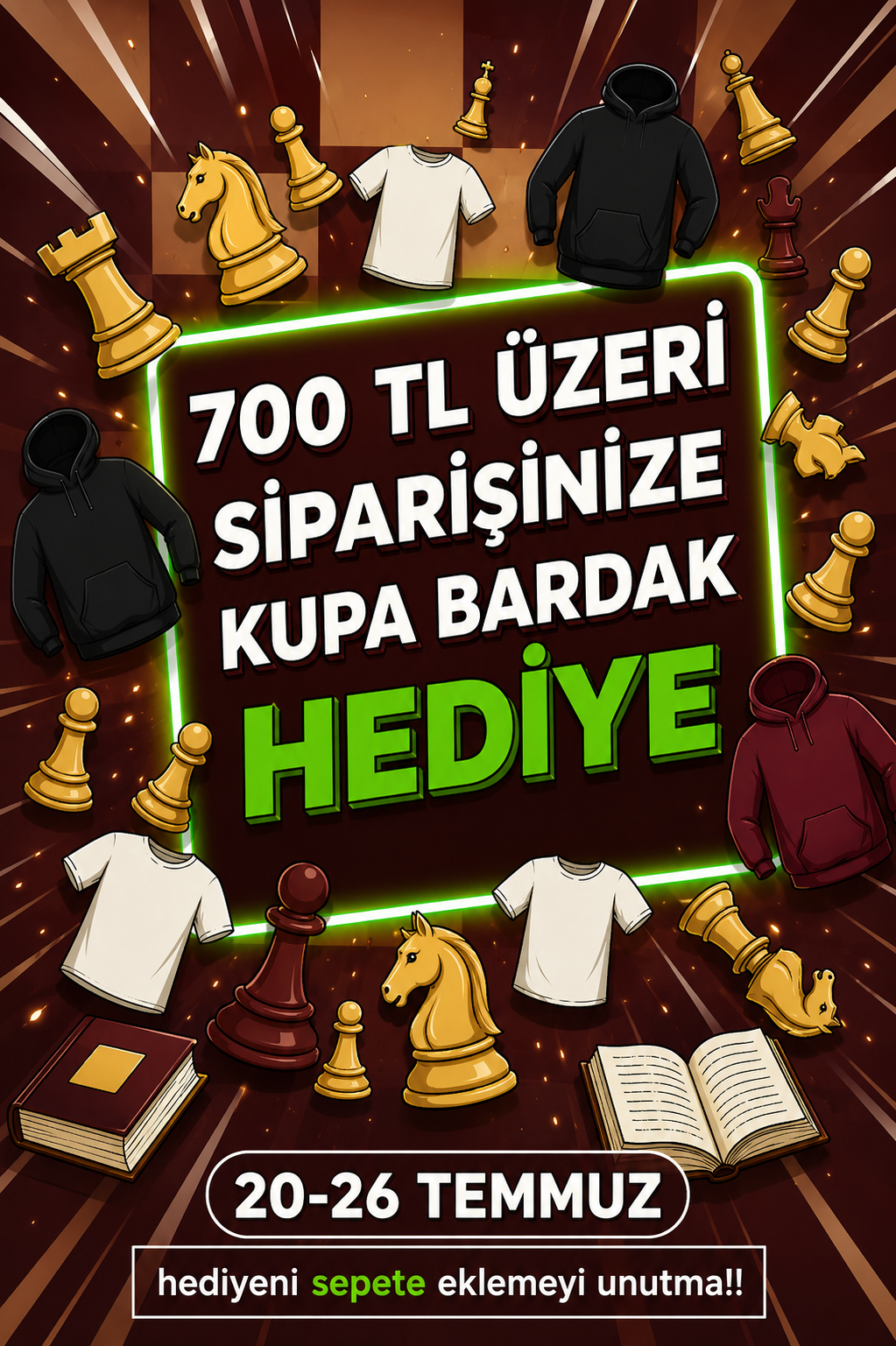 700 TL Üzeri Alışverişlerde Kupa Bardak Hediye
