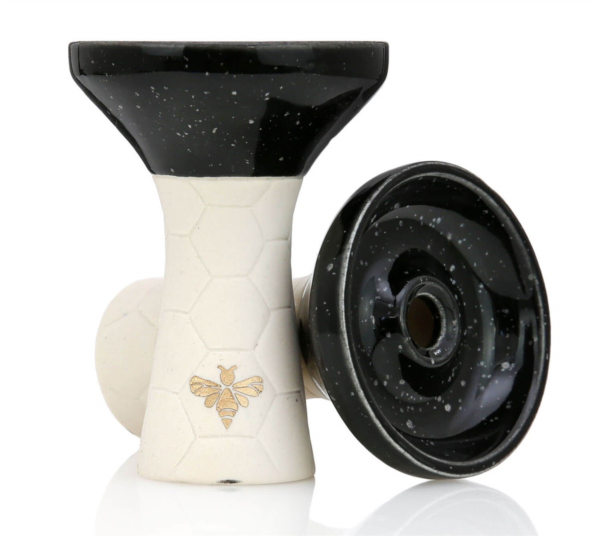 Bee Bowl Siyah Noktalı & Beyaz Nargile Lülesi