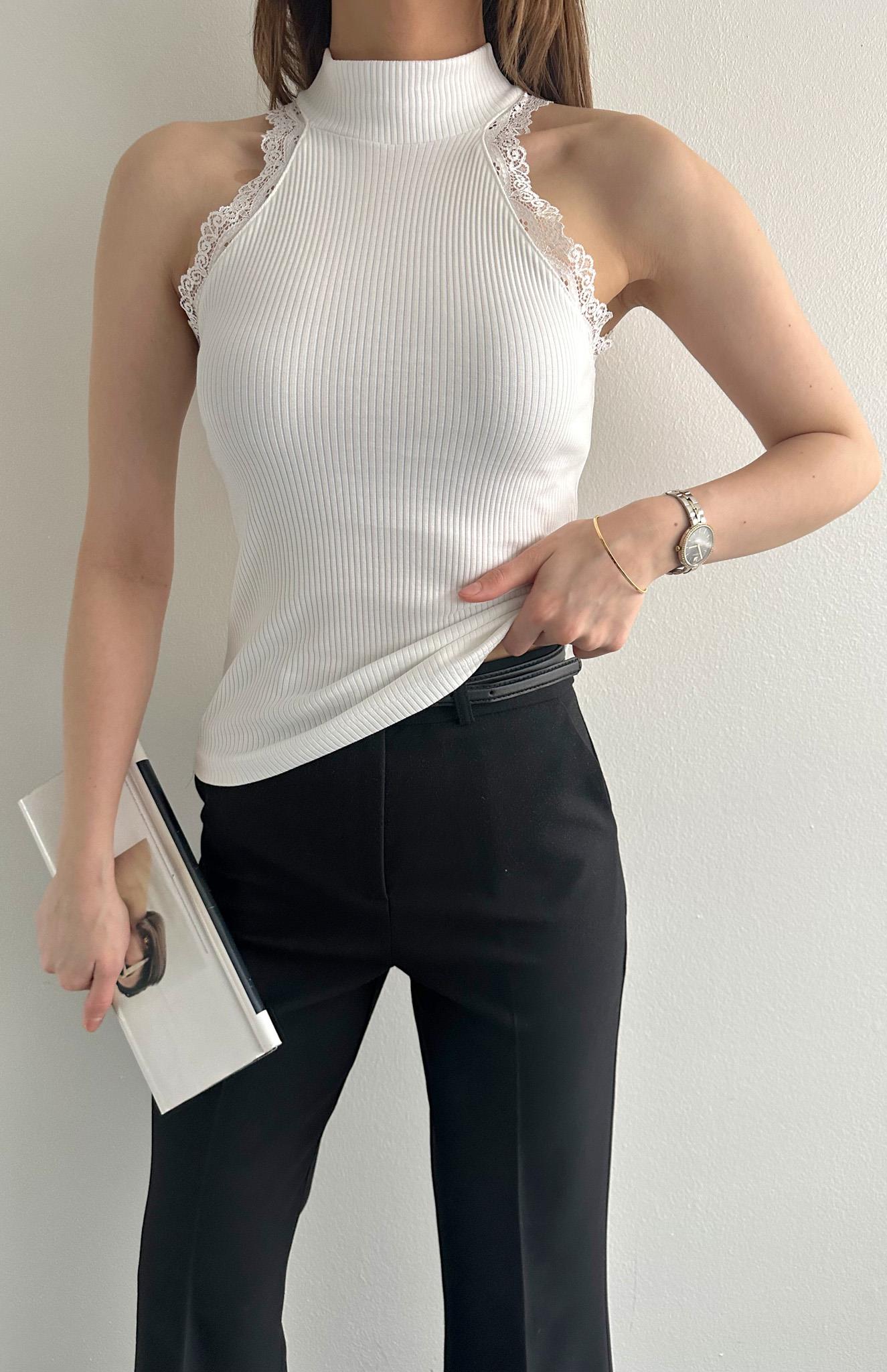 Dantel Detaylı Atlet EKRU