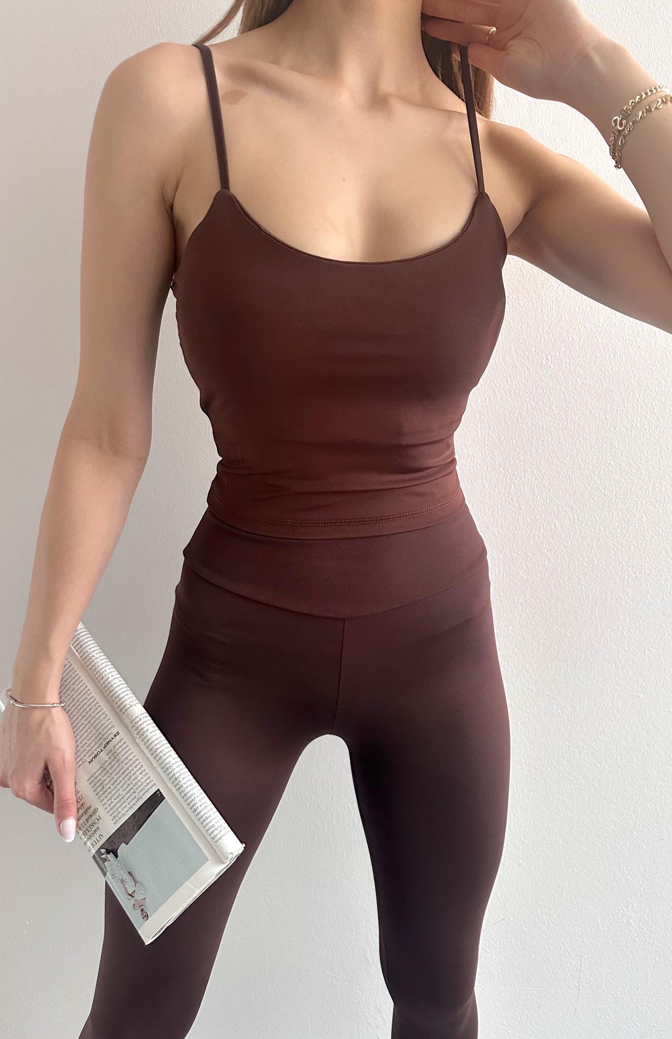 Gloplu Askılı Atlet KAHVERENGİ