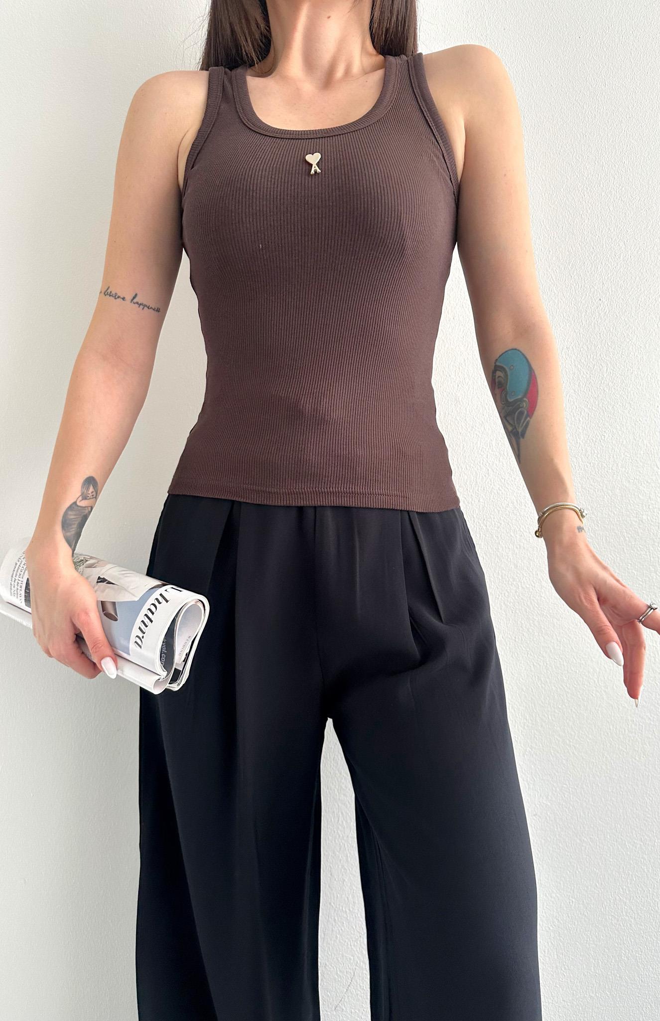 Kalp Bronşlu Atlet KAHVERENGİ