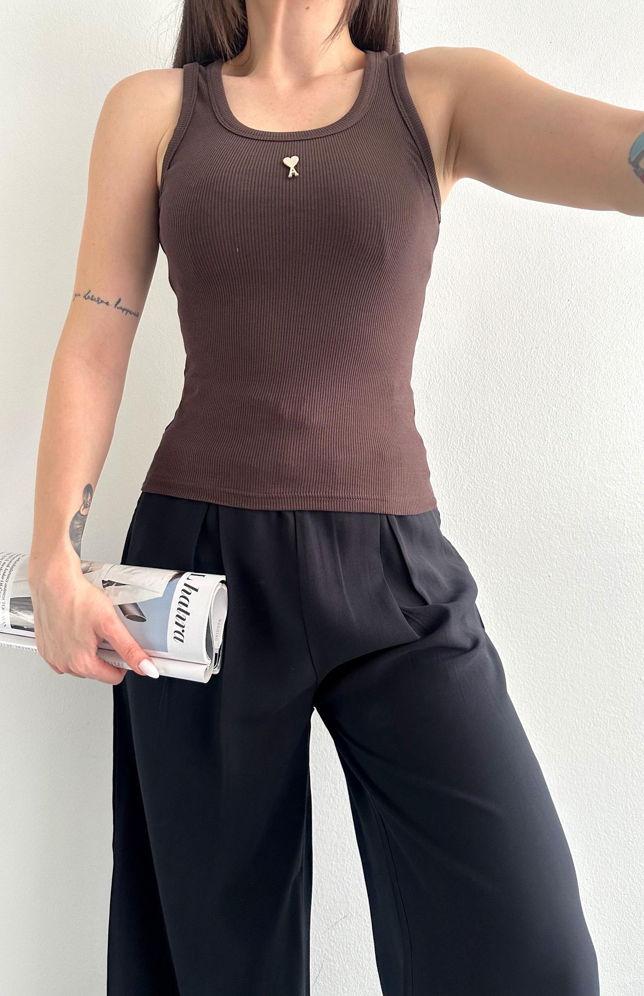 Kalp Bronşlu Atlet KAHVERENGİ