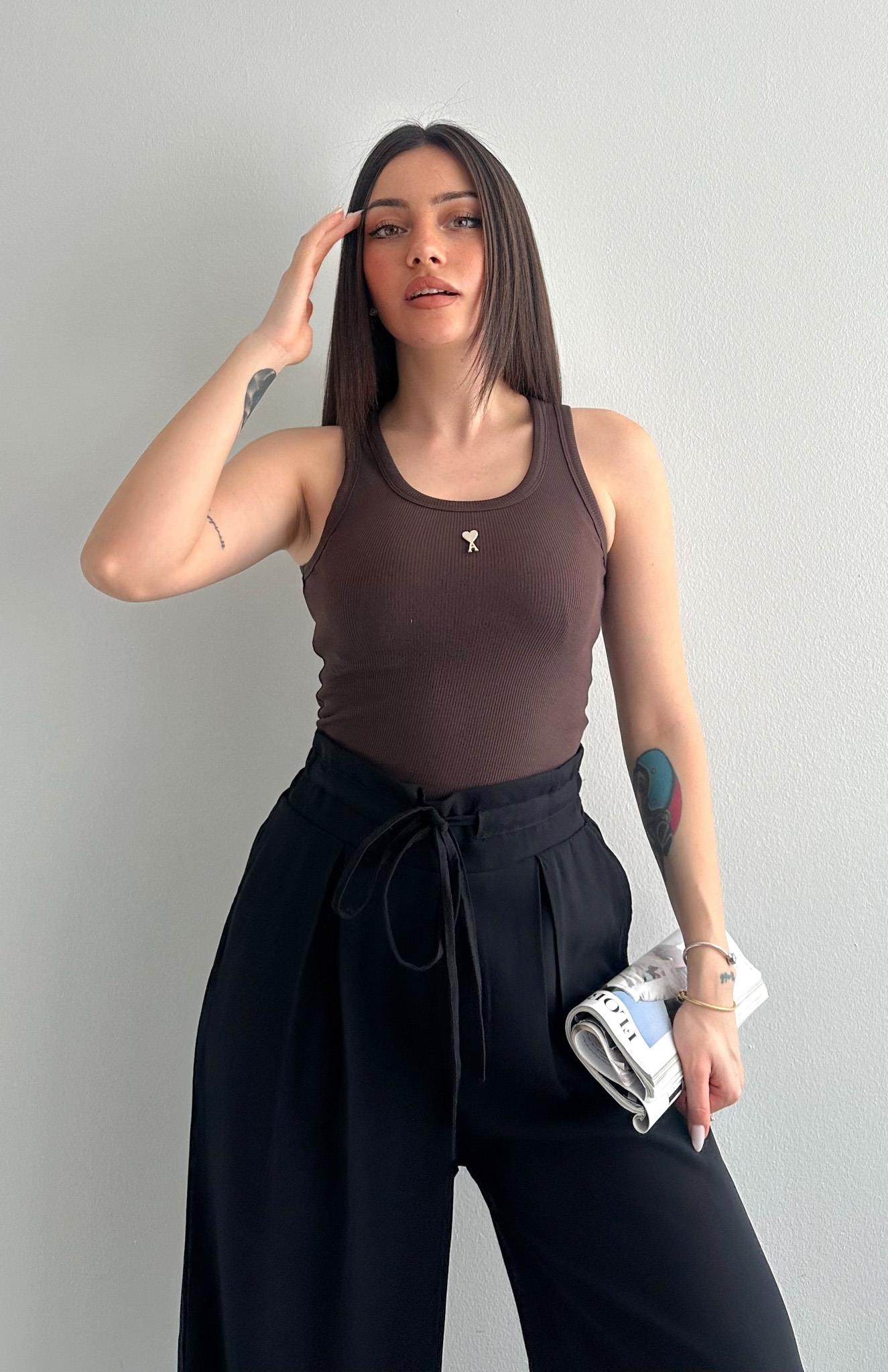 Kalp Bronşlu Atlet KAHVERENGİ