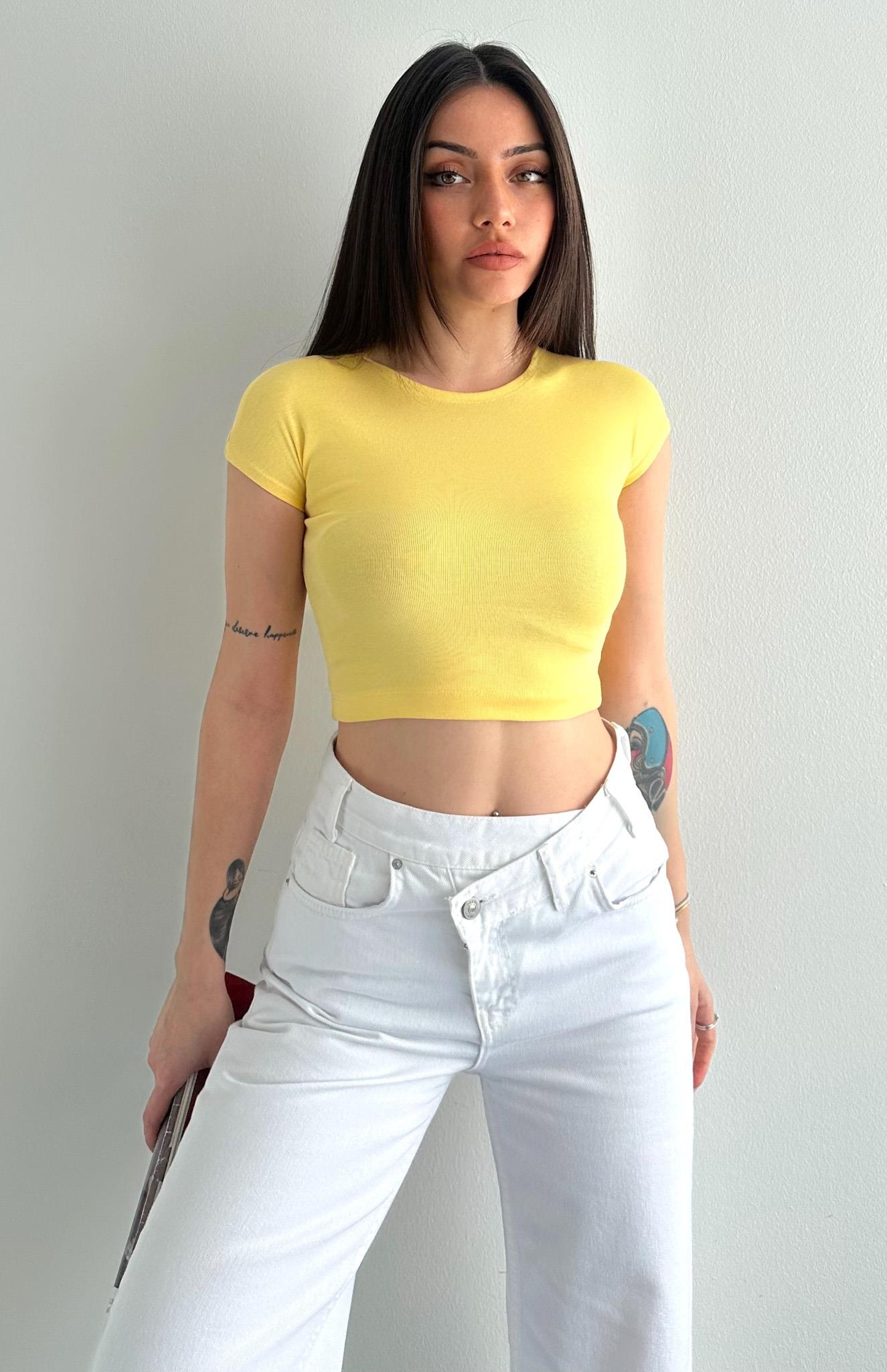 Pamuk Ve Modal Karışımlı Atlet SARI