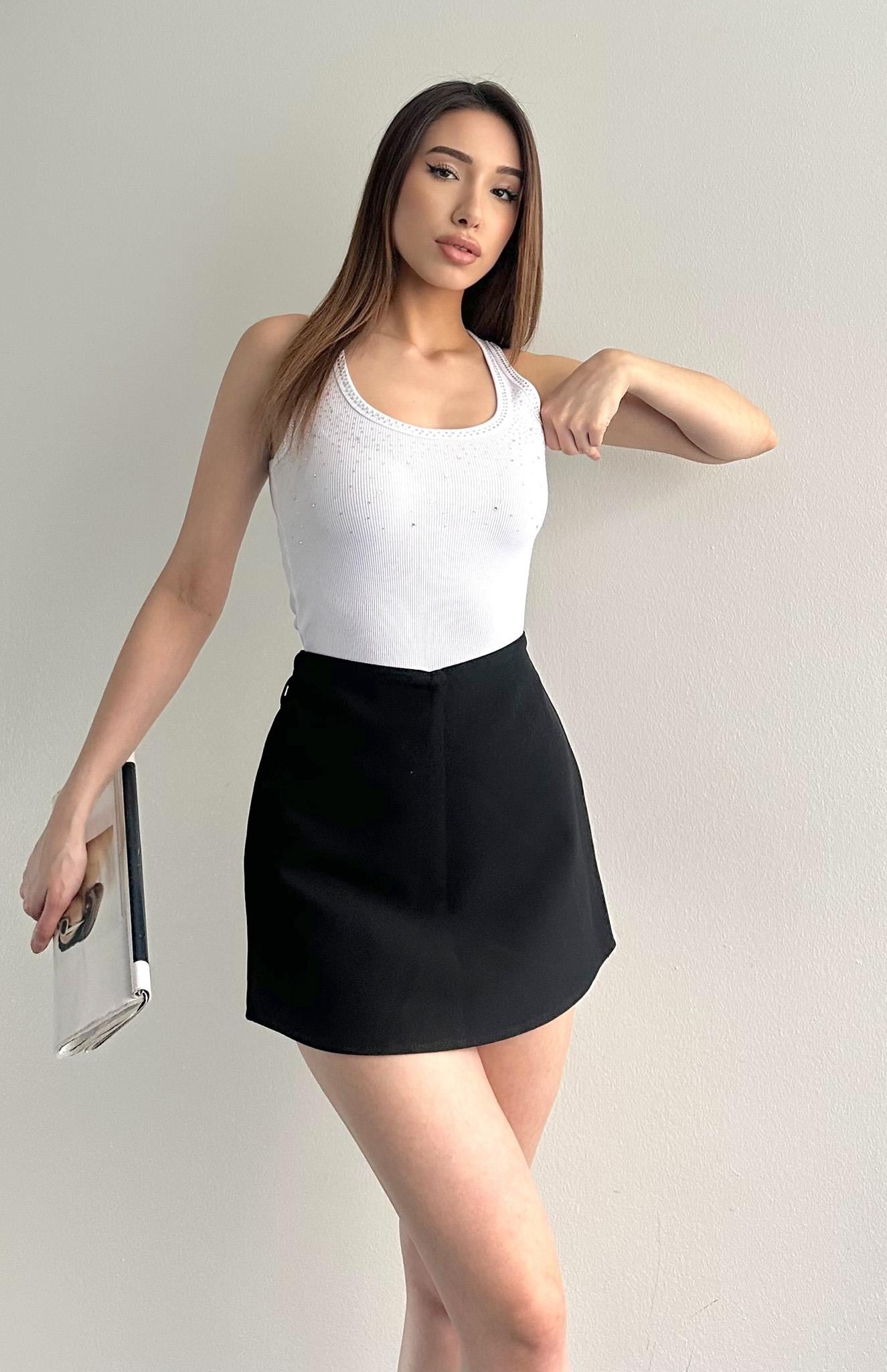 Taşlı Atlet BEYAZ