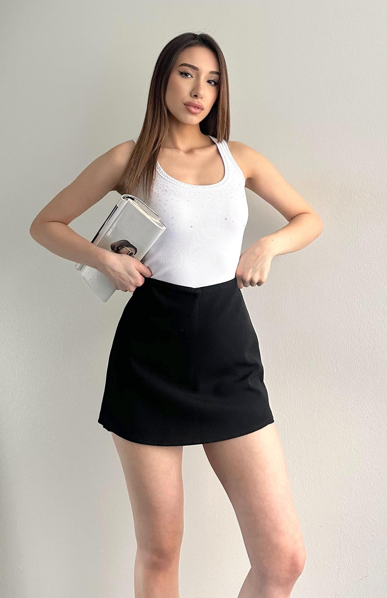 Taşlı Atlet BEYAZ