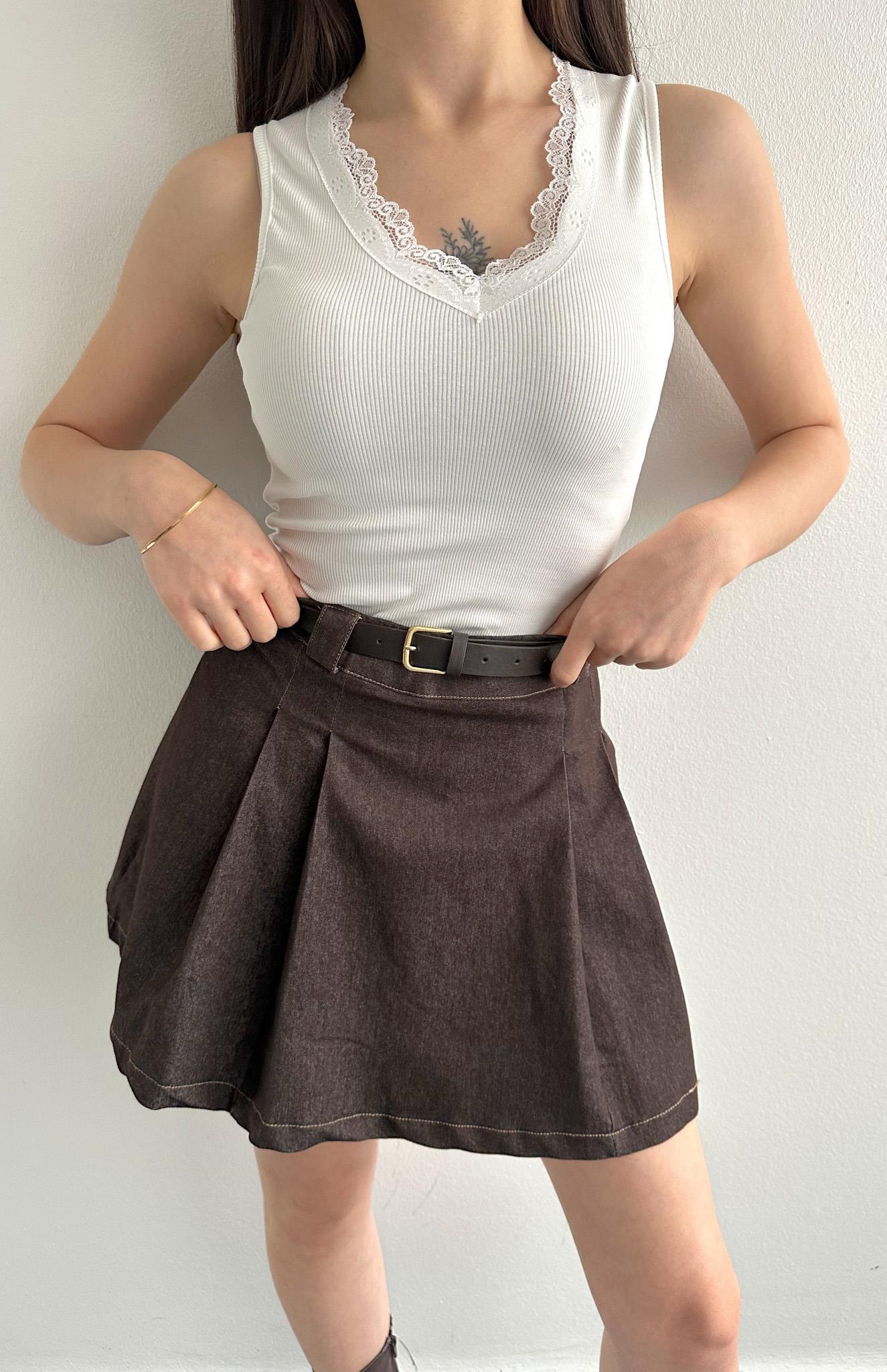 Yakası Dantelli Atlet BEYAZ