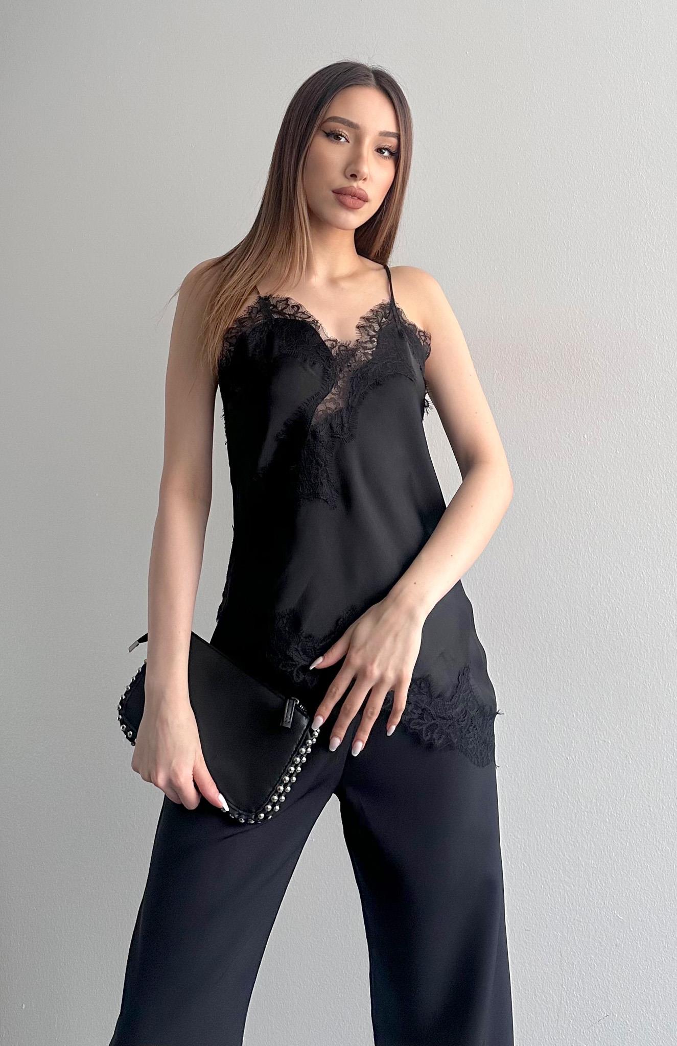 Asimetrik Bluz SİYAH