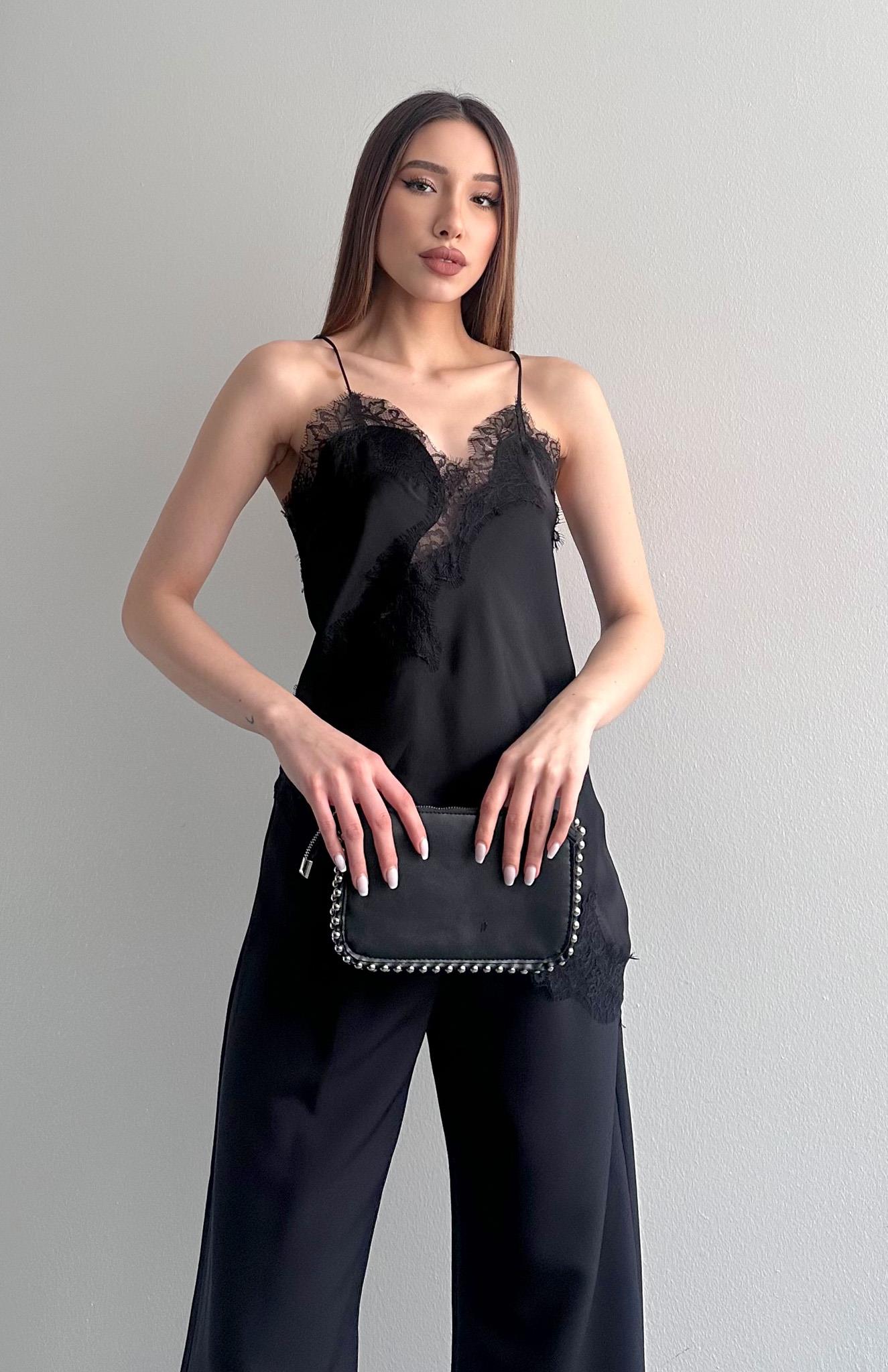 Asimetrik Bluz SİYAH