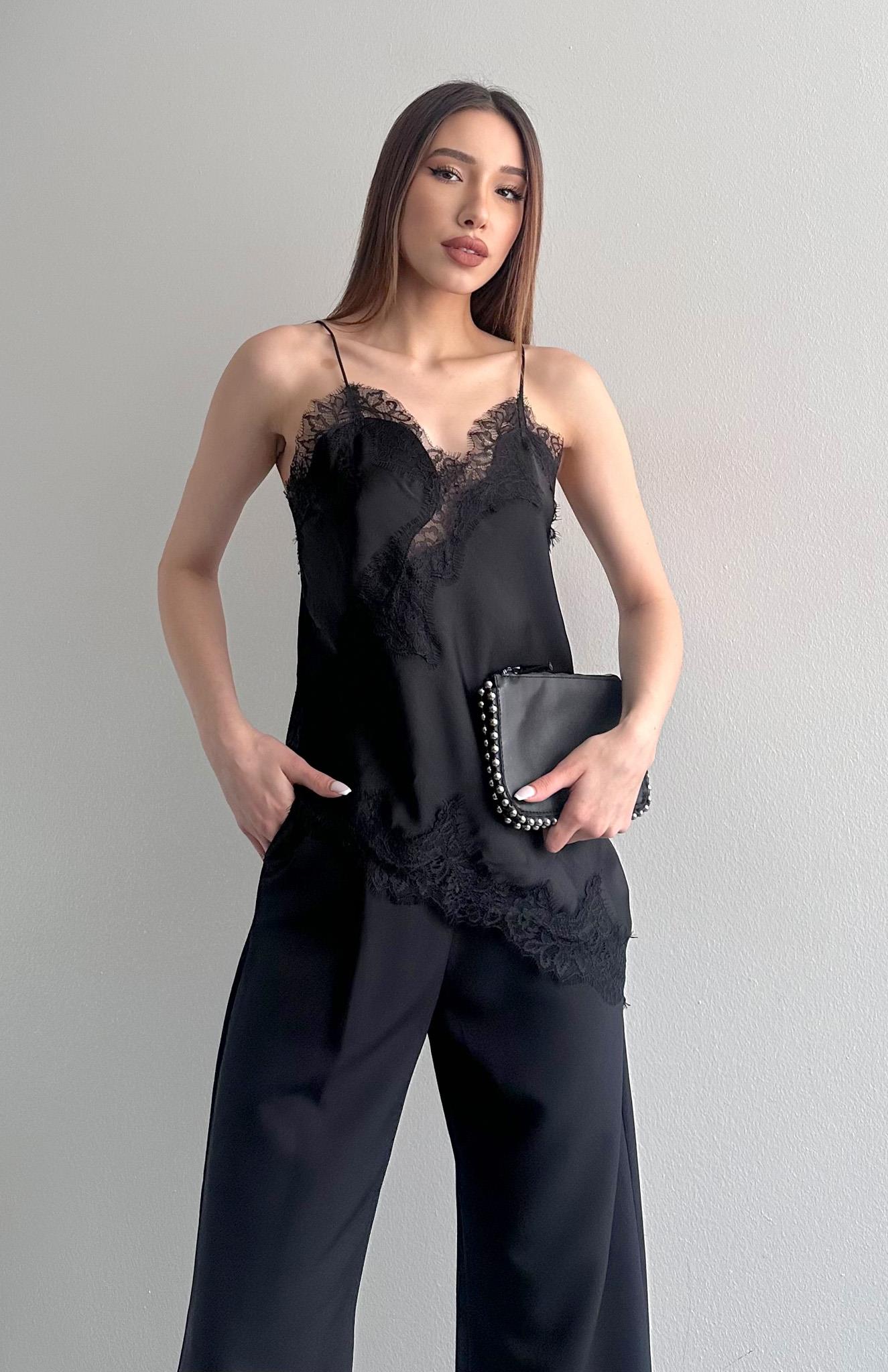 Asimetrik Bluz SİYAH