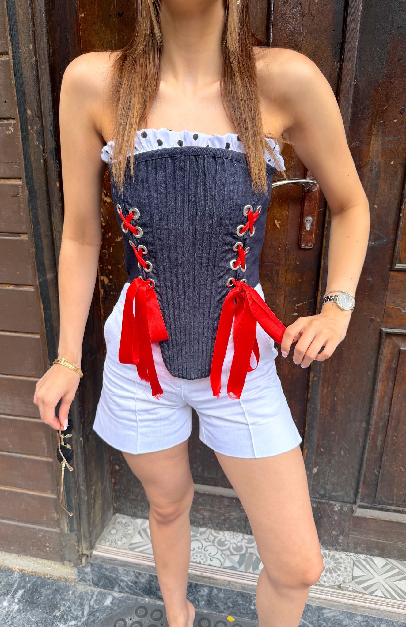 Kot Korse Bluz LACİVERT