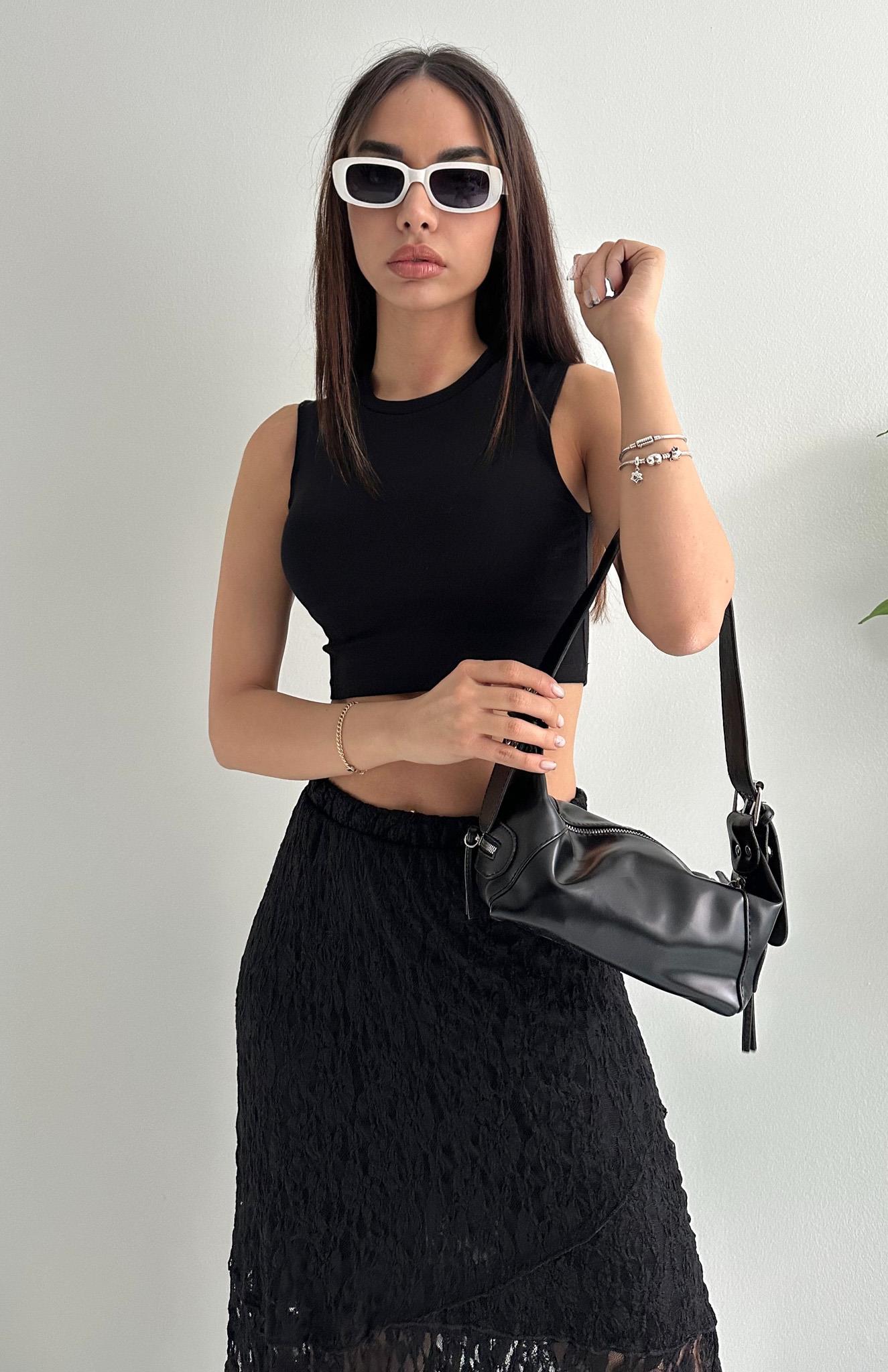 İki Tarafi Tokalı Çanta SİYAH