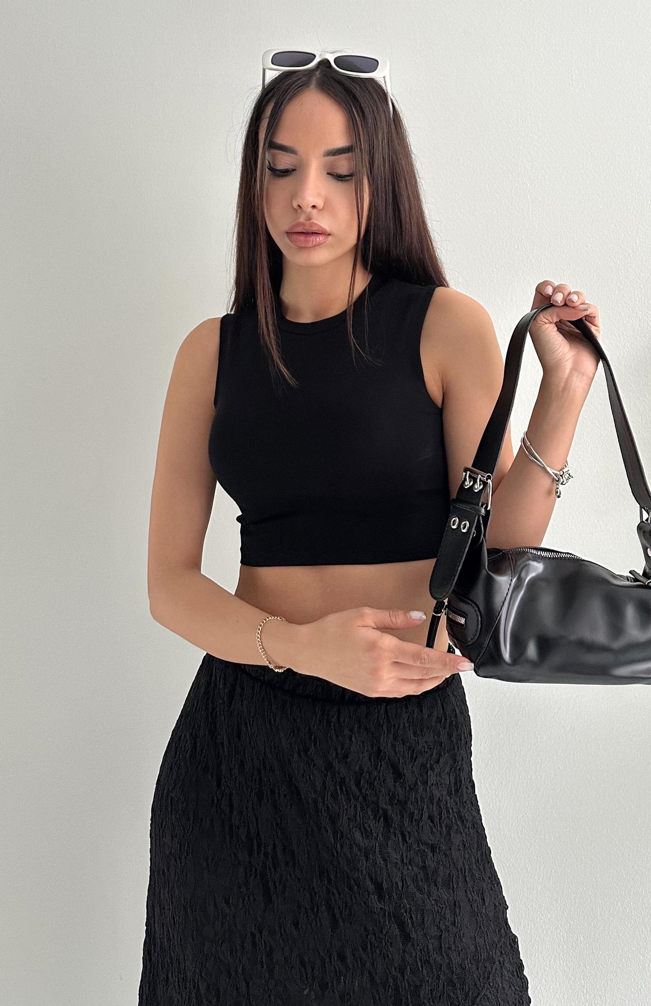 İki Tarafi Tokalı Çanta SİYAH