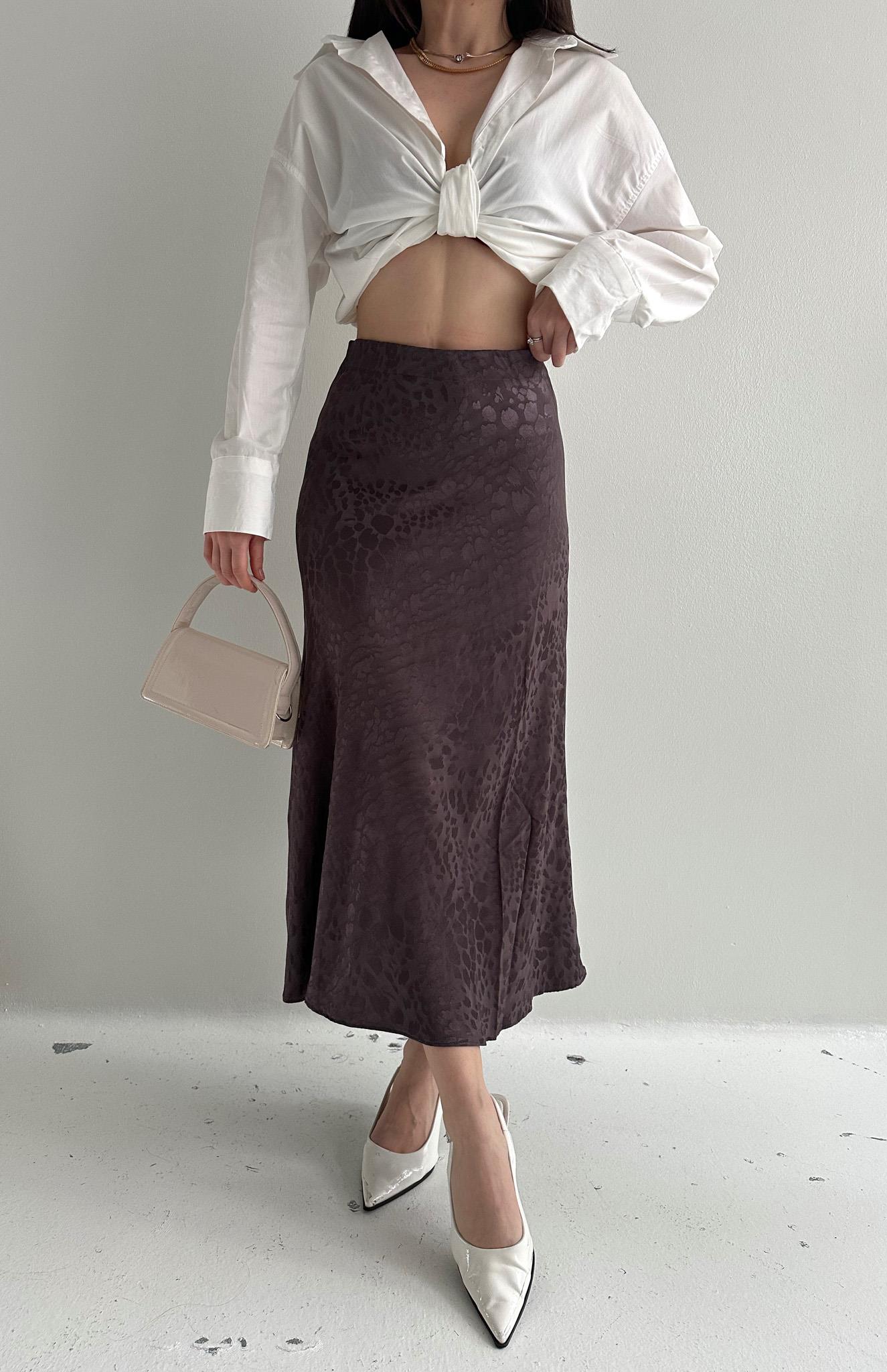 Leopar Desen Midboy Etek KAHVERENGİ