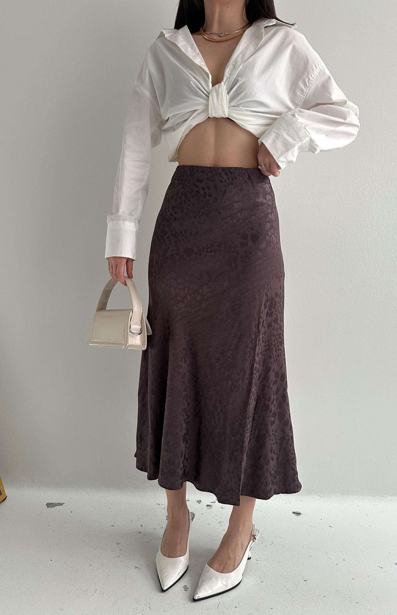 Leopar Desen Midboy Etek KAHVERENGİ