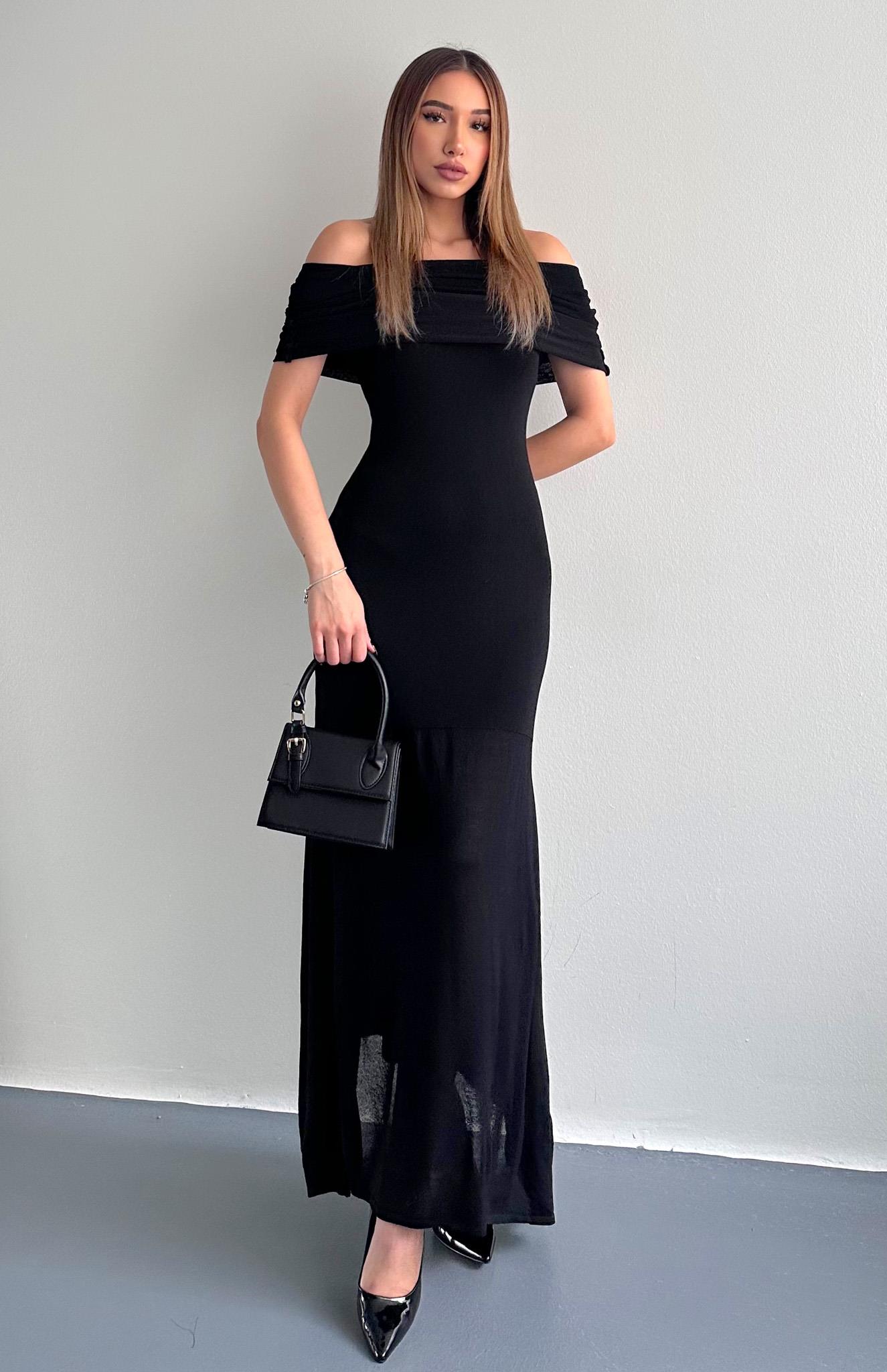 Omuzları Açık SİYAH