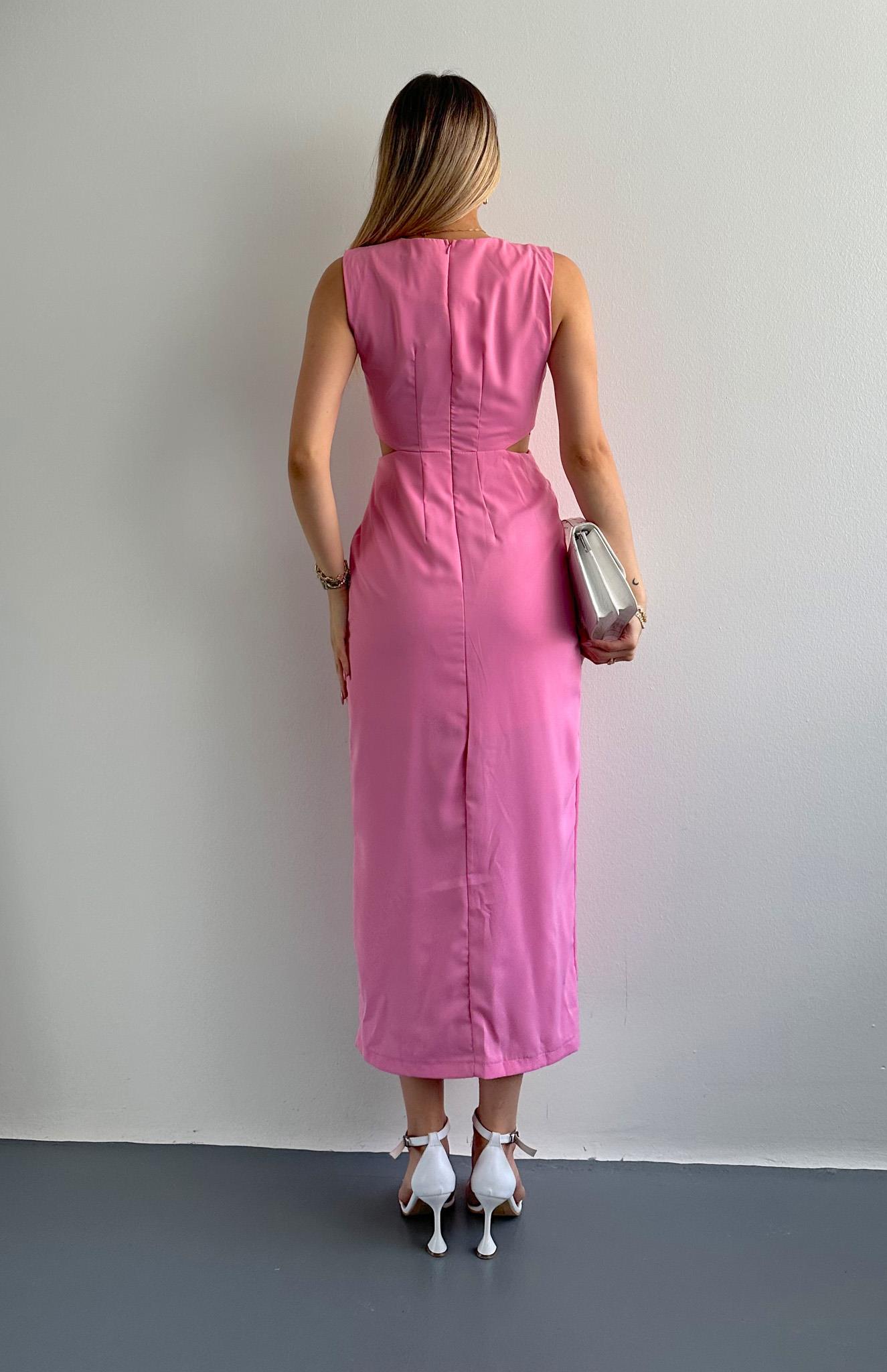 Tokalı Elbise PEMBE