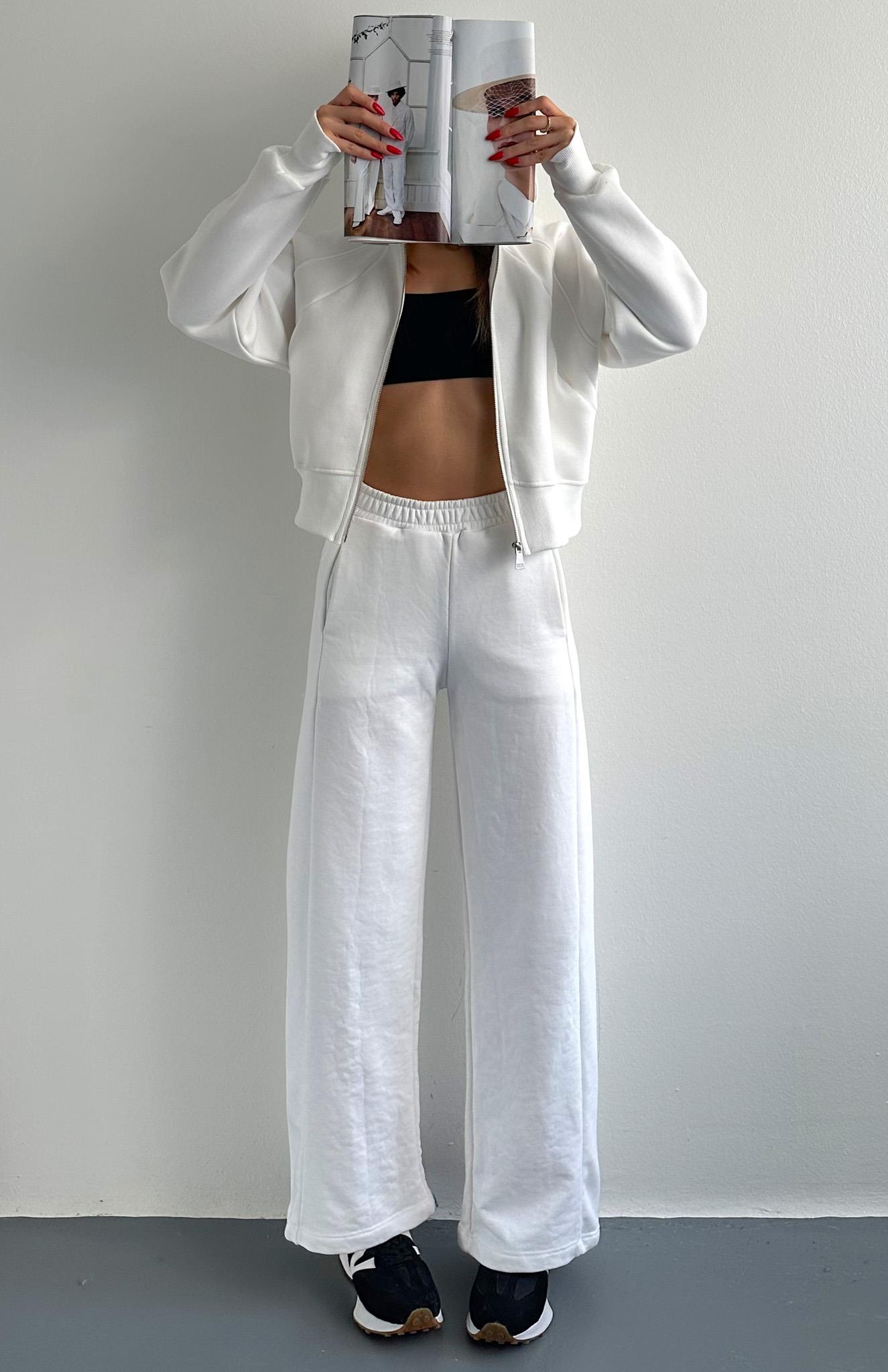 Beli Lastikli İspanyol Paça Eşofman EKRU