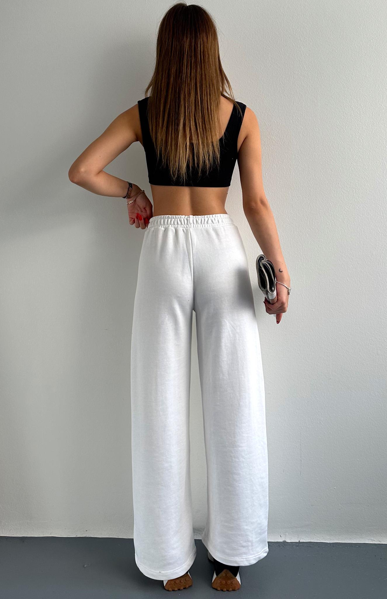 Beli Lastikli İspanyol Paça Eşofman EKRU