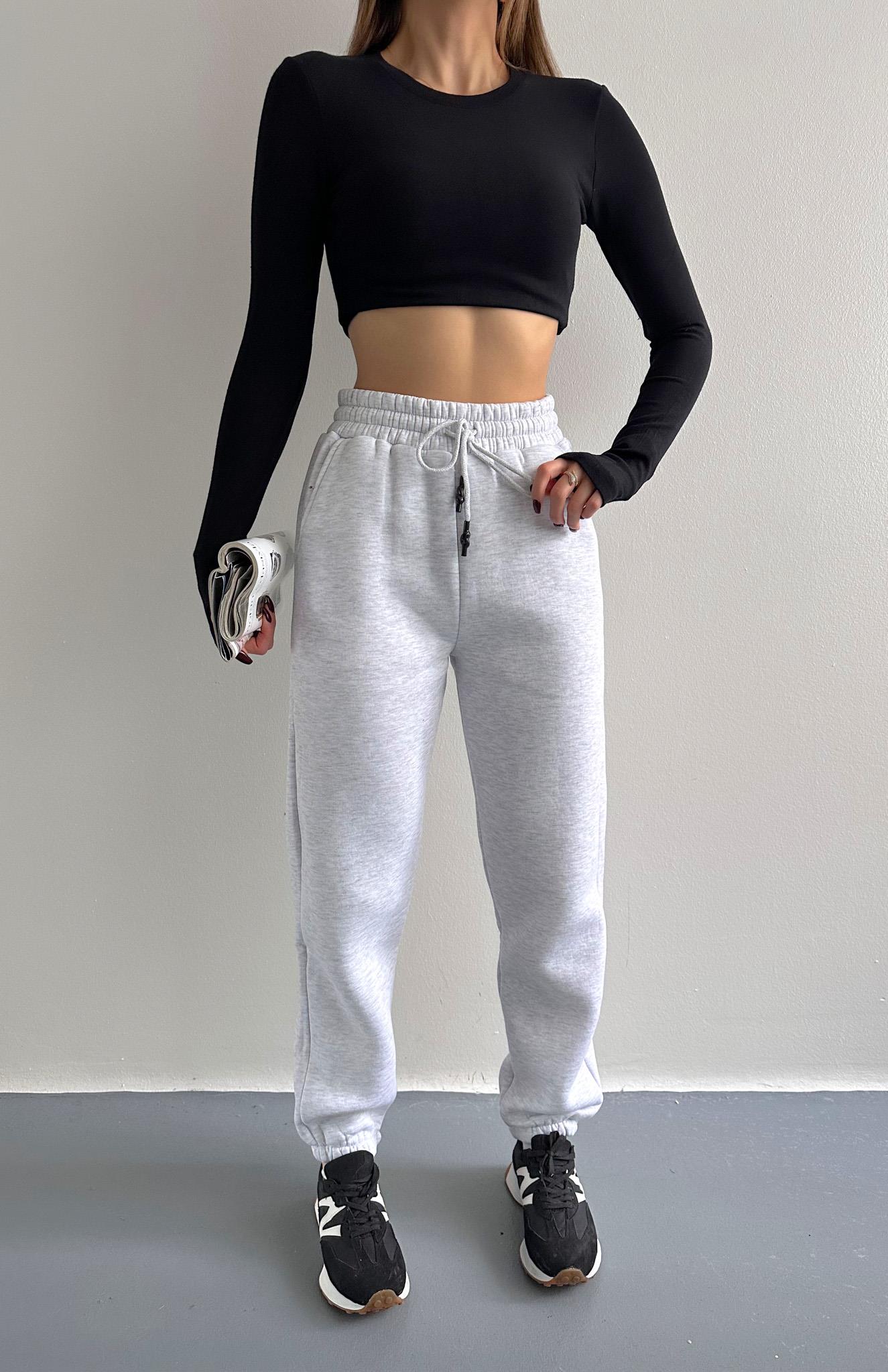 İpli Eşofman Altı GRİ