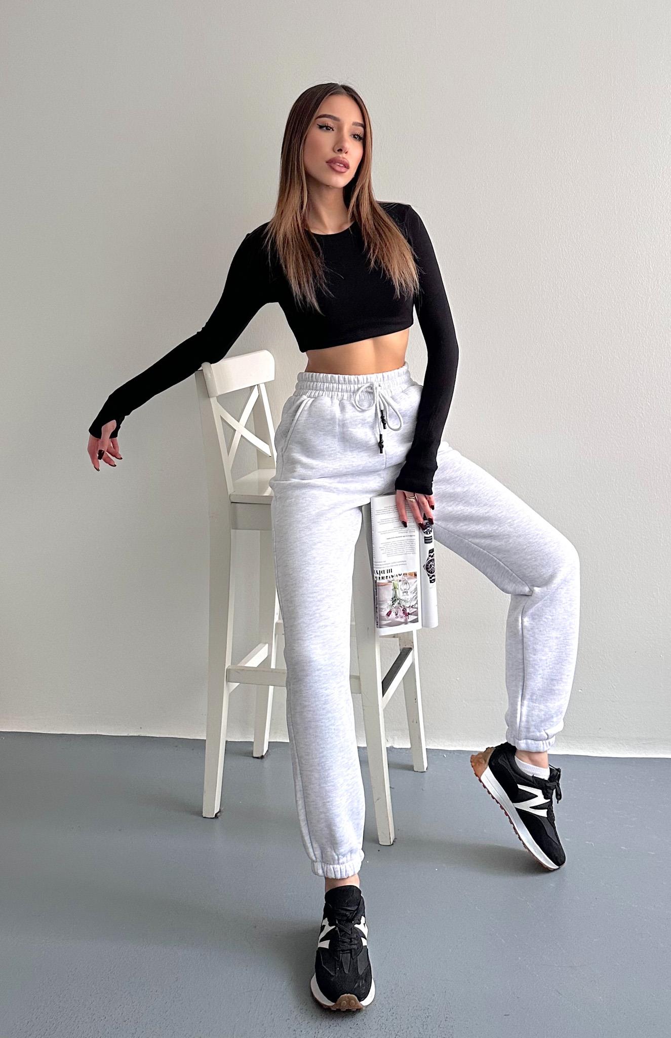 İpli Eşofman Altı GRİ