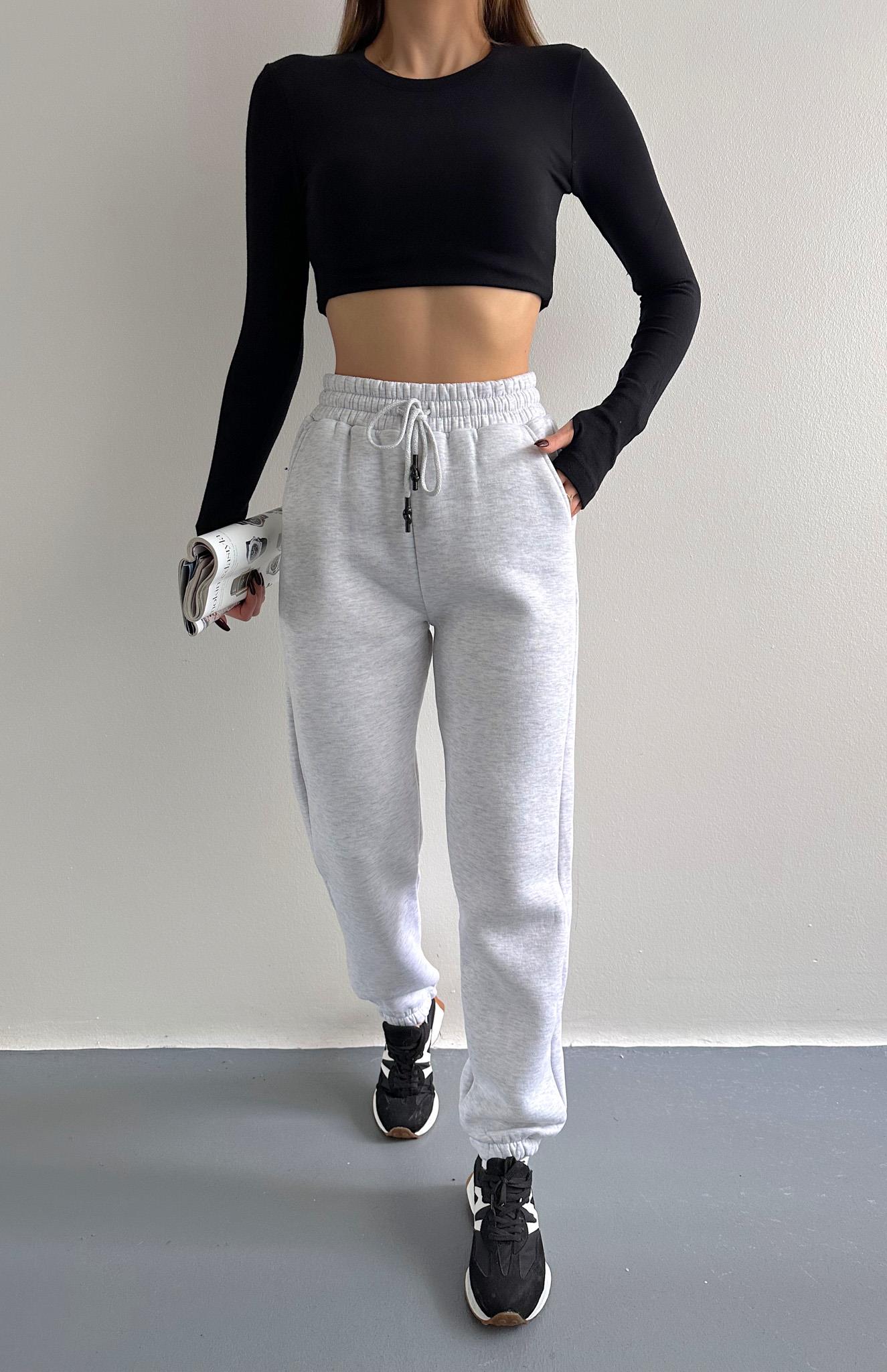 İpli Eşofman Altı GRİ