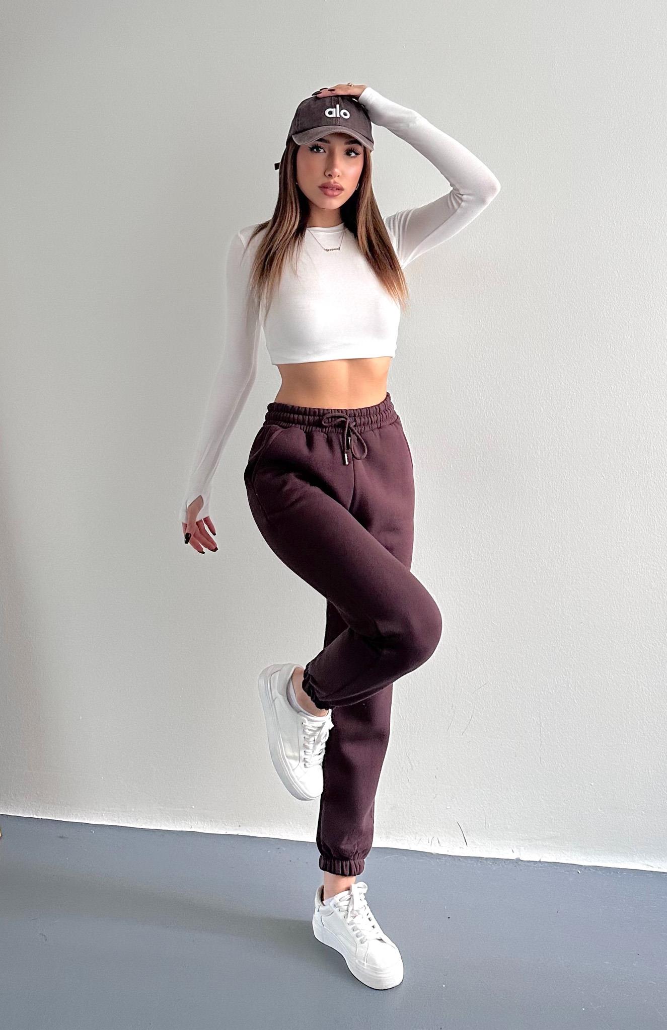 İpli Eşofman Altı KAHVERENGİ