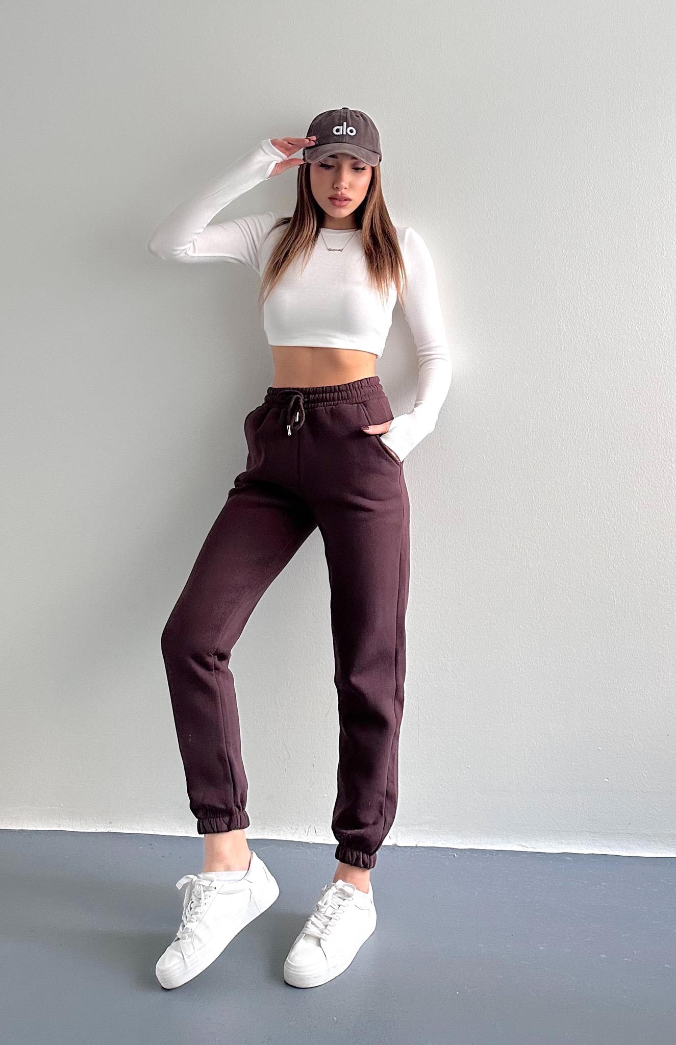 İpli Eşofman Altı KAHVERENGİ