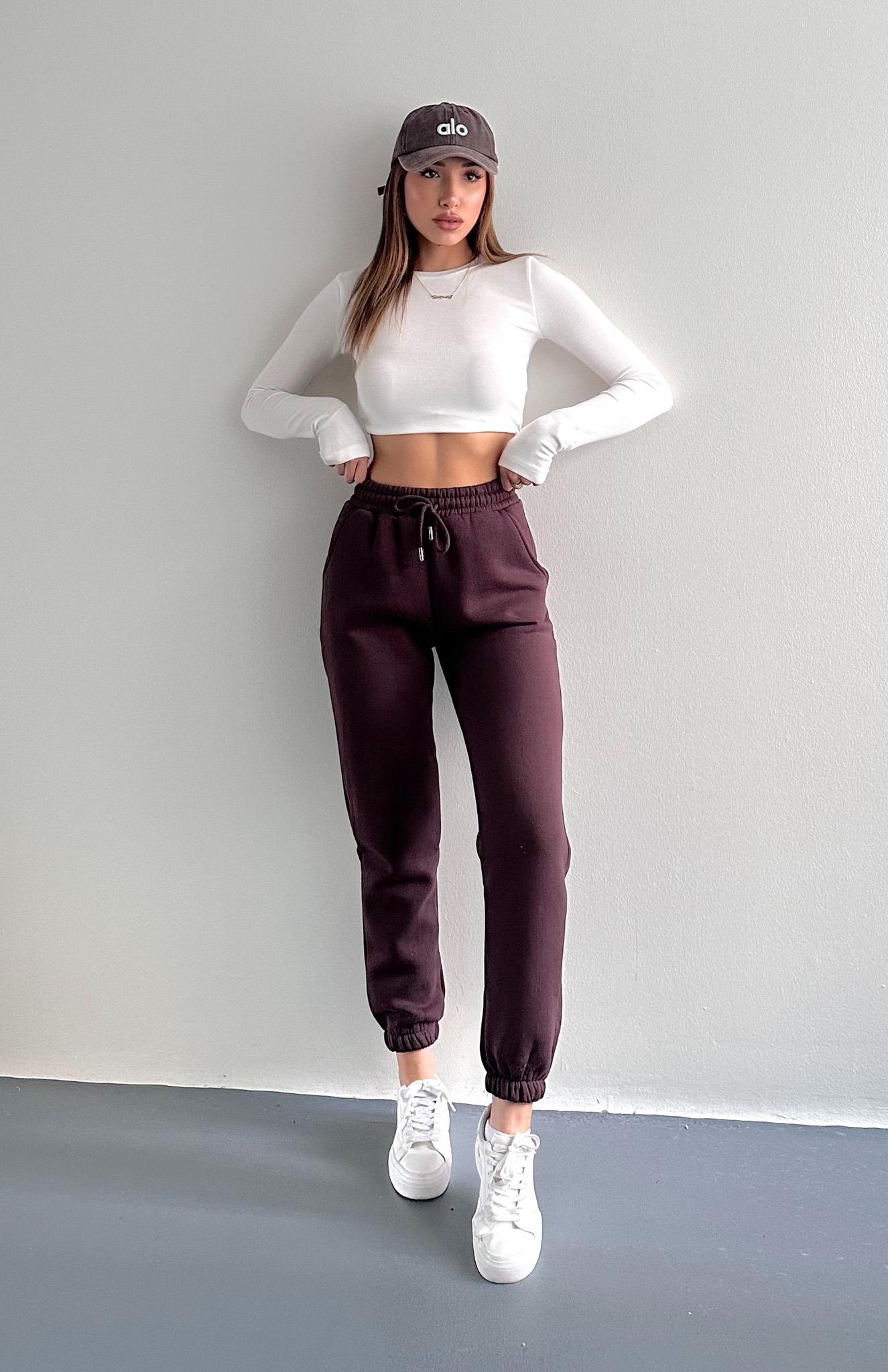 İpli Eşofman Altı KAHVERENGİ