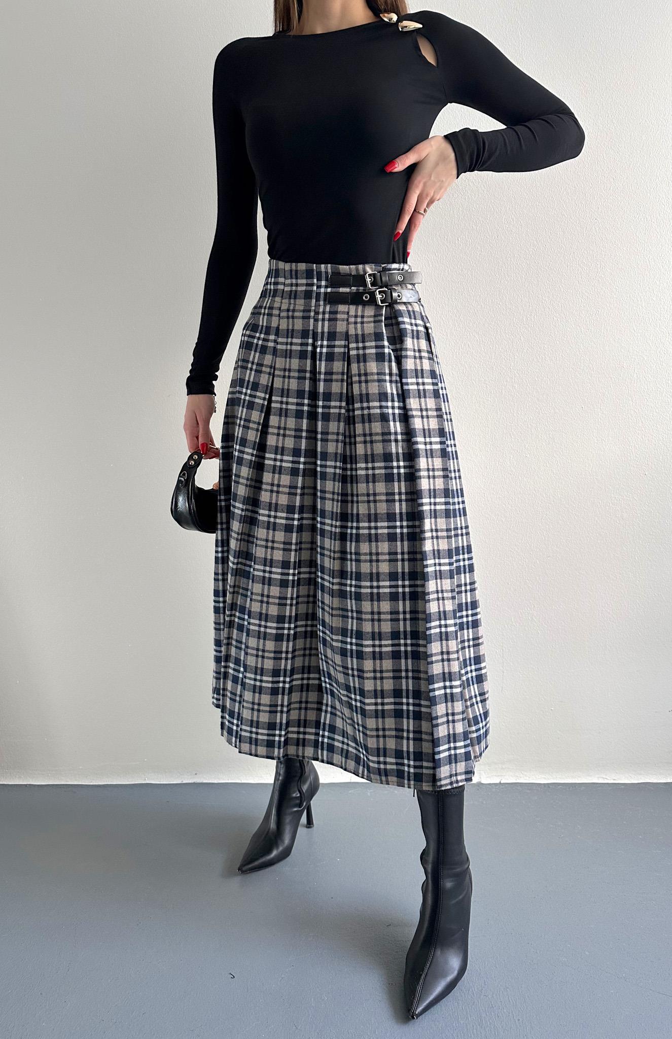 İskoç Etek LACİVERT-BEJ