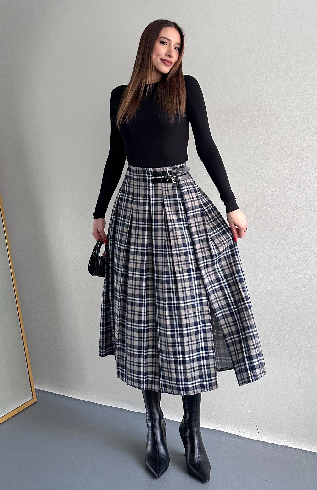 İskoç Etek LACİVERT-BEJ