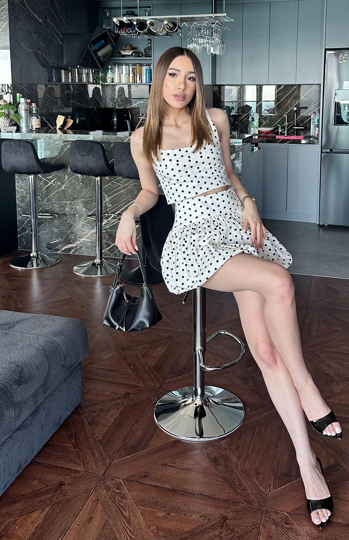 Puantiyeli Balon Etek EKRU