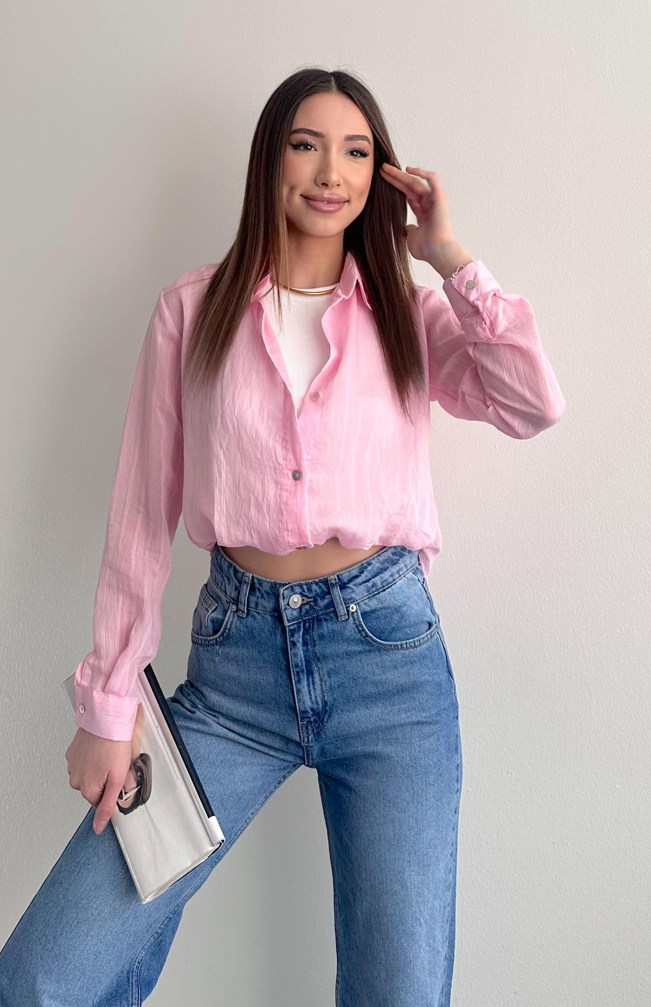 Atletli Eteği Balon Gömlek PEMBE