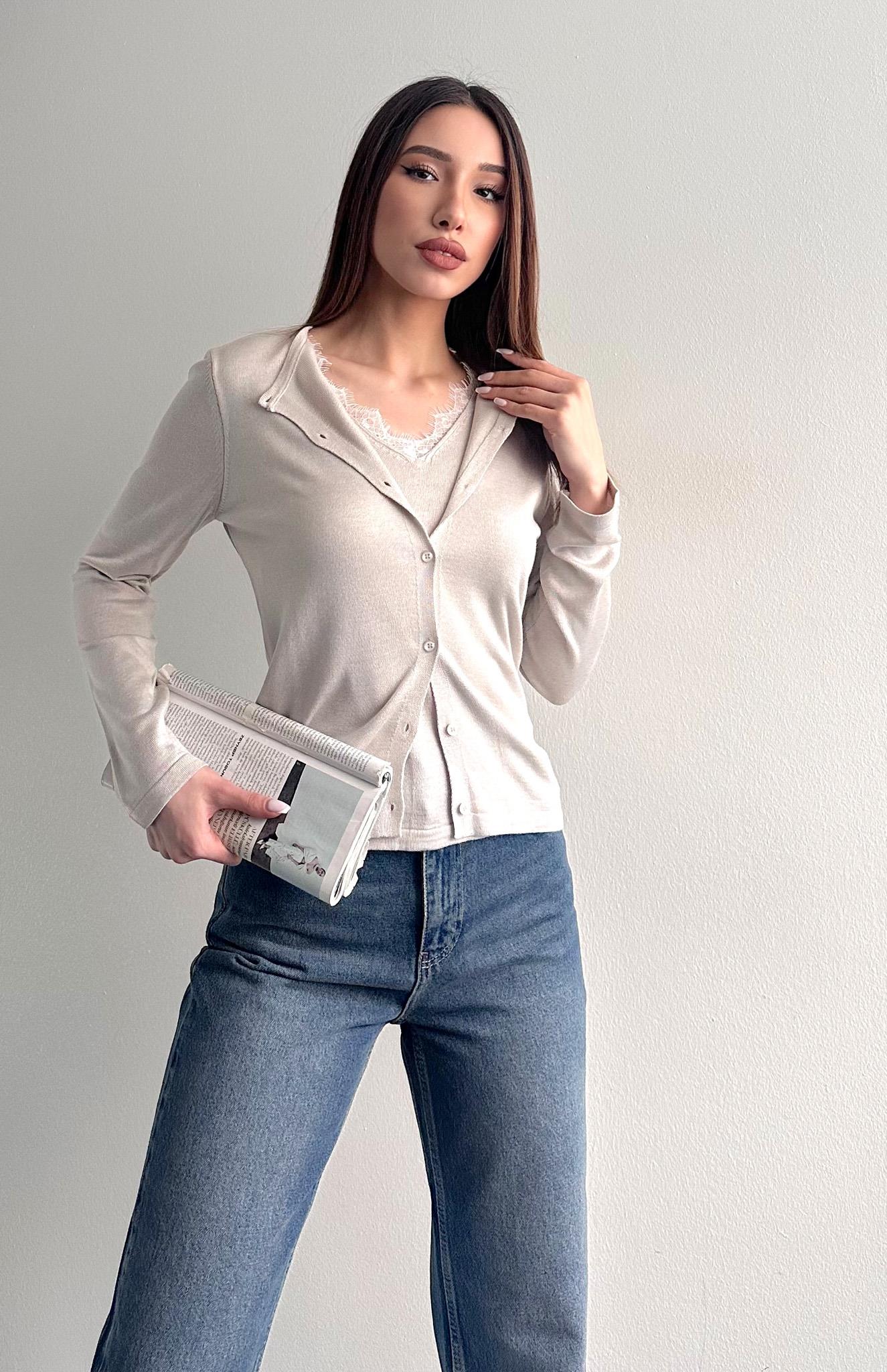 Kombine Dantel Hırka TAŞ